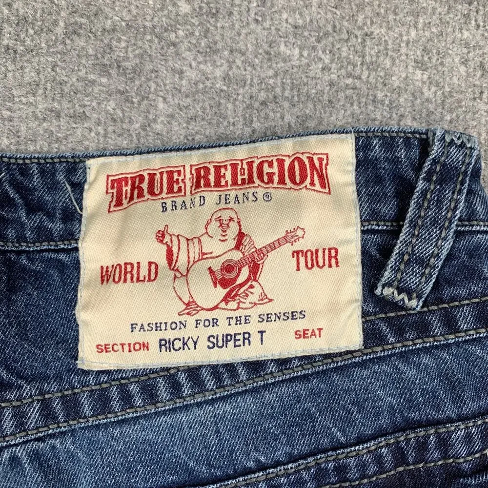 True Religion Jeans Men 32 Ricky Straight Fit Super T Stretch Cotton Denim *READ